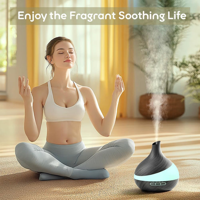 HJTHJT 500ML Essential Oil Diffuser: Aroma Diffuser with Remote Control for Hotel Spa Yoga Room - Humidifiers for Bedroom with 14 Colors LED Night Light for Women Home Relaxation (Starry Black) | Aromatherapy Diffuser for Home with Remote Control & 6H Timer - Humidifiers for Bedroom <35Db Quiet - Bpa-Free Safe